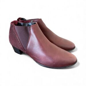 ARA LUFTPOLSTER GERMANY ANKLE BOOT LEATHER STUDDED HEEL WOMENS UK7.5/ US10